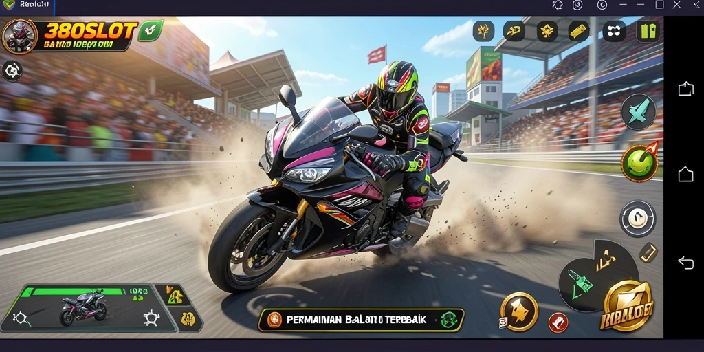 Tampilan layar permainan 380SLOT yang mendebarkan saat balapan.