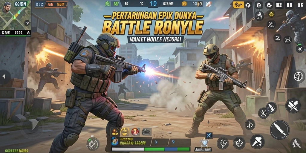 Tampilan gameplay 68IDN dengan aksi Battle Royale yang mendebarkan.