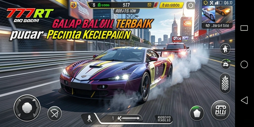Tampilan gameplay balap mobil mendebarkan di 777RT.