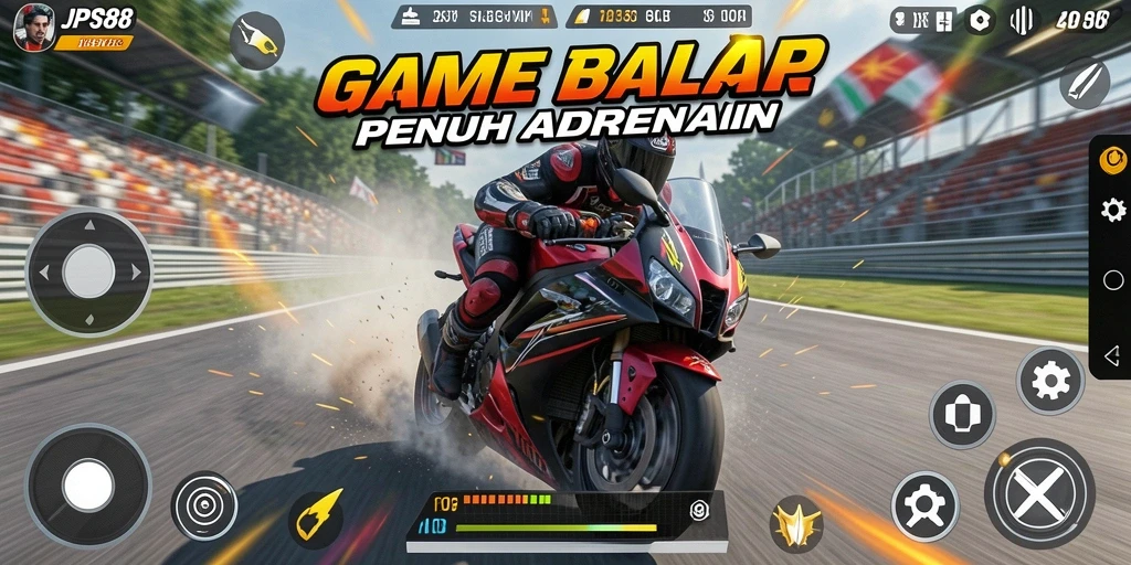 Screenshot JPS88 menampilkan aksi balap motor yang mendebarkan.