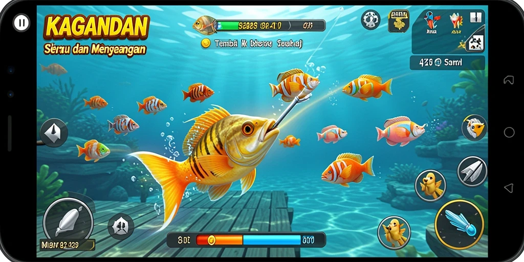 Screenshot utama gameplay KAGANDAN yang seru dan penuh aksi.