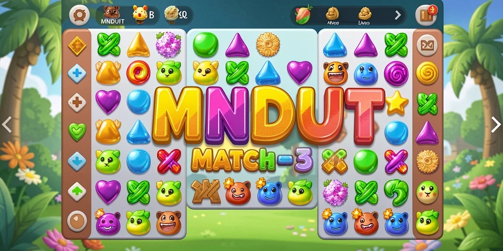 Tampilan gameplay <strong>MNDUIT</strong> yang menarik dan penuh warna.