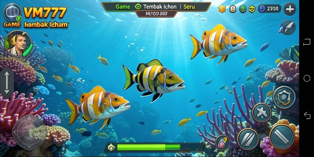 Tampilkan gameplay menegangkan dan seru dalam permainan Tembak Ikan.